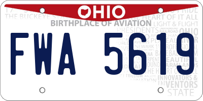 OH license plate FWA5619