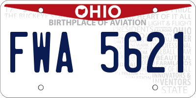 OH license plate FWA5621