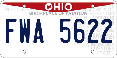 OH license plate FWA5622