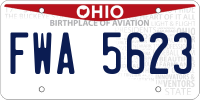 OH license plate FWA5623