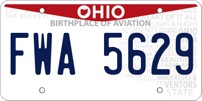 OH license plate FWA5629