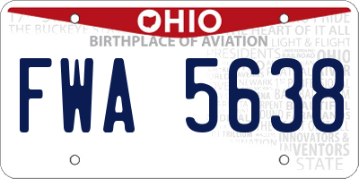 OH license plate FWA5638