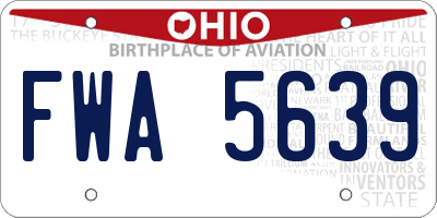 OH license plate FWA5639