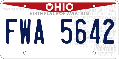 OH license plate FWA5642