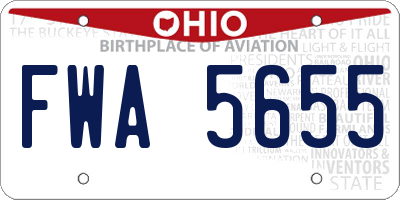 OH license plate FWA5655
