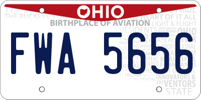 OH license plate FWA5656