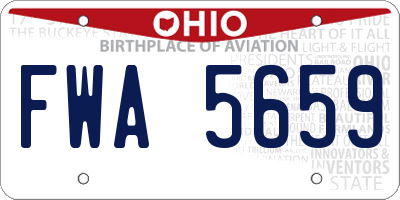 OH license plate FWA5659