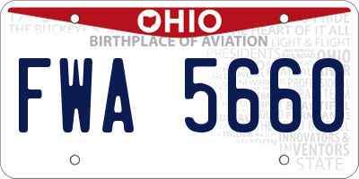 OH license plate FWA5660