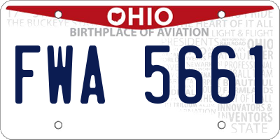 OH license plate FWA5661