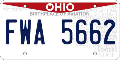 OH license plate FWA5662