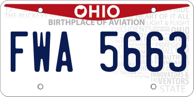 OH license plate FWA5663