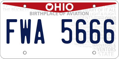 OH license plate FWA5666