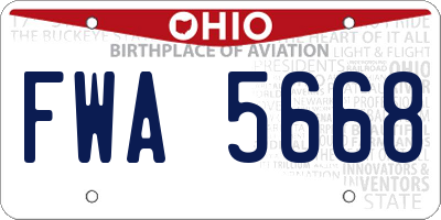 OH license plate FWA5668