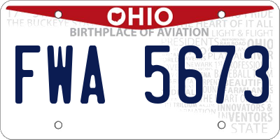 OH license plate FWA5673