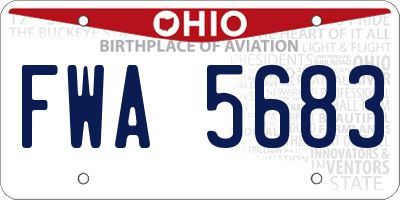 OH license plate FWA5683