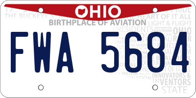 OH license plate FWA5684