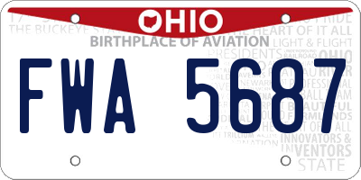 OH license plate FWA5687