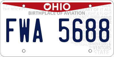 OH license plate FWA5688