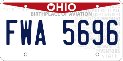 OH license plate FWA5696