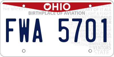 OH license plate FWA5701