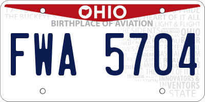 OH license plate FWA5704