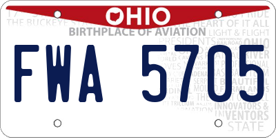 OH license plate FWA5705