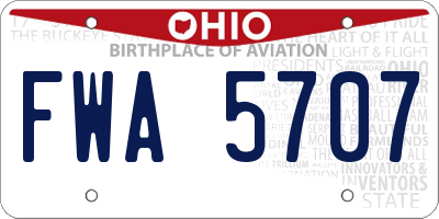 OH license plate FWA5707