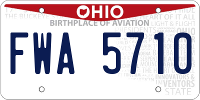 OH license plate FWA5710