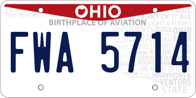 OH license plate FWA5714