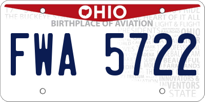 OH license plate FWA5722