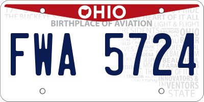 OH license plate FWA5724