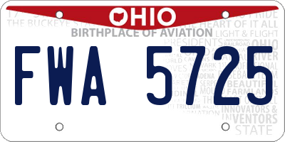 OH license plate FWA5725
