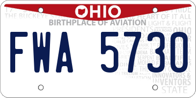 OH license plate FWA5730
