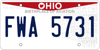 OH license plate FWA5731