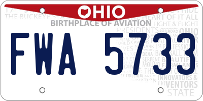 OH license plate FWA5733