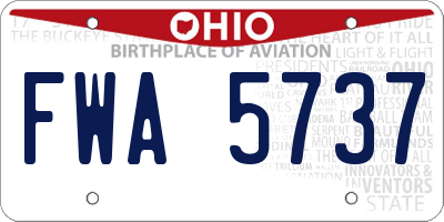 OH license plate FWA5737