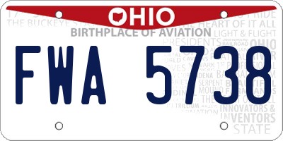 OH license plate FWA5738