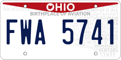 OH license plate FWA5741