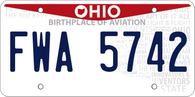 OH license plate FWA5742