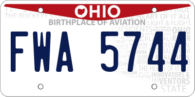 OH license plate FWA5744