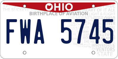 OH license plate FWA5745