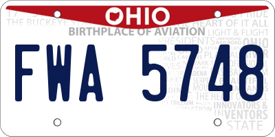 OH license plate FWA5748