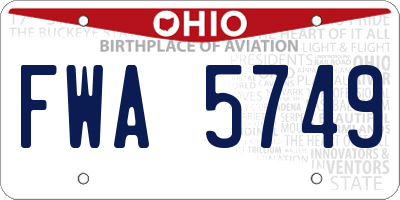 OH license plate FWA5749