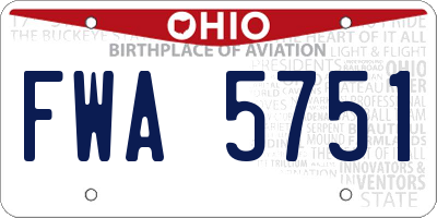 OH license plate FWA5751