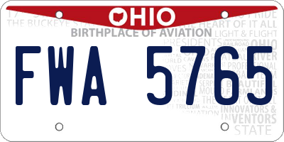 OH license plate FWA5765