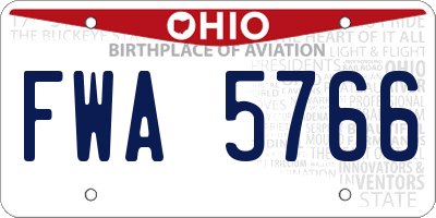 OH license plate FWA5766