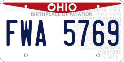 OH license plate FWA5769