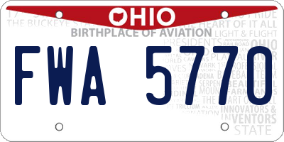 OH license plate FWA5770