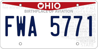 OH license plate FWA5771