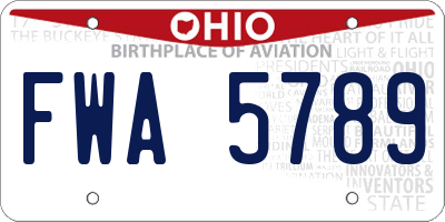 OH license plate FWA5789